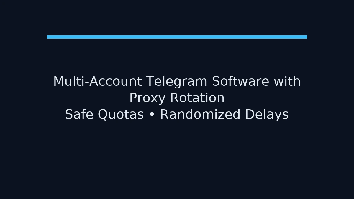 Residential proxy rotation schedule for a Telegram account pool with geo-consistent IP binding and account-to-proxy mapping